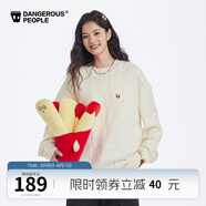 Dangerous people薛之謙dsp立體格子肌理毛巾繡花寬松百搭圓領(lǐng)毛衣 米白色 M