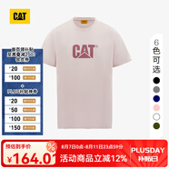 CAT卡特春新品男涼感設計反光logo印花短袖T恤輕戶(hù)外 灰粉 S