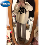 A 21 FUNB美式復(fù)古奶fufu水貂絨加厚毛衣女秋冬季溫柔學(xué)院風(fēng)內(nèi)搭軟糯針織衫 圖片色 S