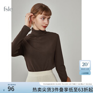 范思藍恩范思藍恩204303半高領(lǐng)打底衫女秋冬百搭修身針織上衣緊身內(nèi)搭毛衣 深咖色（高領(lǐng)） S