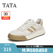 他她（TATA）男士阿甘男鞋復古德訓鞋男運動(dòng)休閑鞋厚底板鞋小白鞋PCB01AM3 QDR01AM4米/灰/杏 42