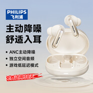 飛利浦（PHILIPS）真無線藍牙耳機主動降噪入耳式音樂通話耳麥高音質(zhì)長續(xù)航游戲低延遲適用于蘋果華為小米TAT2120-白