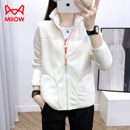 貓人 MIIOW抓絨衣女冬季開衫加厚雙面穿搖粒絨外套男珊瑚絨家居服保暖上衣 KY1008S象牙白-女 XL