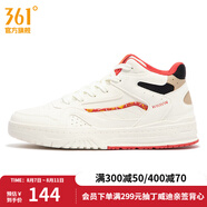 361度男鞋運動鞋秋季新款361度男板鞋 羽毛白/雀花紅 41