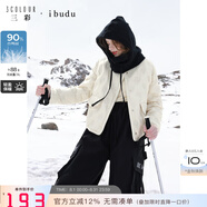 IBUDU2024冬季新款香風拼接羽絨服短款白鴨絨外套輕暖女 奶白色 170/92A/XL