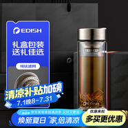 壹滴水（edish）玻璃杯純鈦茶水分離雙層高檔泡茶杯車(chē)載辦公禮品禮物水杯400ml
