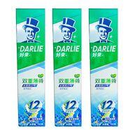 黑人（DARLIE）牙膏雙重薄荷225g 亮白牙齒清新口氣減口氣異味清潔牙齒 雙重薄荷海洋調(diào)清新160g*3支
