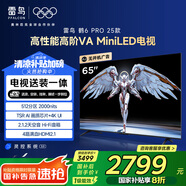TCL雷鳥 【固定掛架送裝一體】鶴6 PRO 25款 65英寸 MiniLED國家補貼 天空聲道電視機65S595C Pro-A