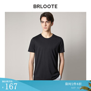Brloote/巴魯特艾草纖維冰爽T恤柔順親膚舒適吸濕透氣排汗體恤夏裝 黑色 190/108A