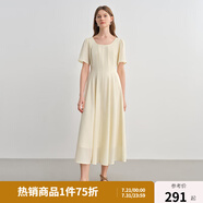 獨束大碼女裝【線雕裙】歐若風(fēng)氣質(zhì)連衣裙2025新款時尚顯瘦吊帶裙 香草米-短袖款 2XL （尺碼：4）