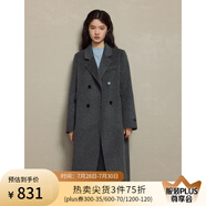 自巧（ZIQIAO）小個(gè)子正肩100%全羊毛雙面呢大衣女2023冬季新款毛呢西裝外套 淺棕灰 XS (2碼)