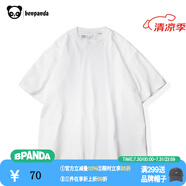 熊貓·本（ben.panda）純色短袖t恤男寬松圓領(lǐng)潮體恤衫夏純棉情侶半袖打底衫衣多穿 白色 L