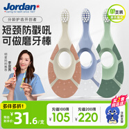 Jordan寶寶牙刷嬰幼兒乳牙刷硅膠植萃系列軟毛0-1-2歲單支裝顏色隨機