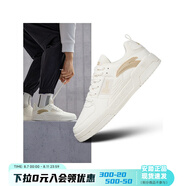 安踏（ANTA）板鞋男鞋耐磨防滑空軍一號(hào)小白鞋學(xué)生休閑鞋子 象牙白/麥芽淺棕 -3 41