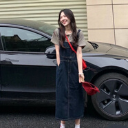 恪信秋冬小個子牛仔背帶裙女牛仔背帶裙2024年春夏新款學生韓版寬松顯 【高品質(zhì)】牛仔裙 S (S 80-110)