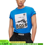 胡戈.波士奢侈品潮牌男士短袖Bruce Le紀(jì)念李小龍印花 t恤16057589 Medium Blue 2XL