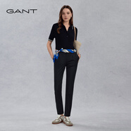 GANT甘特商場(chǎng)同款女士時(shí)尚潮流百搭直筒褲舒適通勤純色休閑褲子 5-黑色 34