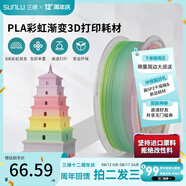 三綠3D打印耗材PLA+絲綢雙色三色漸變多色絲綢質(zhì)感適用拓竹機(jī)器創(chuàng)想3D打印機(jī)FDM3D打印機(jī)材料1KG PLA彩虹01（升級(jí)8米漸變）
