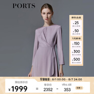 PORTS寶姿女裝春夏優(yōu)雅碎花長(zhǎng)袖連衣裙LM8D035KWT012 肉桂色 XS (2)