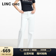 金羽杰2025年春季新品高腰微彈力直筒牛仔褲女士長(cháng)款闊腿褲子S251JE230Y