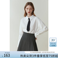 范思藍(lán)恩23FS11193 學(xué)院風(fēng)減齡百褶短裙女春秋季高腰a字半身裙子 高級(jí)灰 S