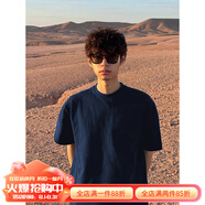 杜小閑藏青色日系短袖t恤男美式復古cleanfit夏季新疆棉小領(lǐng)口重磅半袖 藏青色 L [推薦120-140斤]