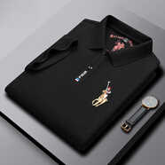 POLO SPORT美國拉夫勞倫保羅短袖polo衫男高檔t恤有領刺繡半袖體恤夏季潮牌 黑色【主圖款】 L 50/175 適合120-145斤