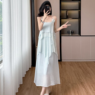 魅菲梵背心無袖連衣裙女2025年夏裝新款日常年輕款時尚氣質(zhì)仙女初戀裙 2612淺藍色 M