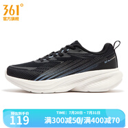 361度女運(yùn)動(dòng)鞋新款網(wǎng)面透氣減震跑步鞋 曜石黑/天水藍(lán) 35