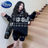 迪士尼（Disney）女童毛衣套裝2025新款兒童春秋裝女孩時尚針織衫毛線裙褲兩件套潮 提花毛衣套裝 120 碼