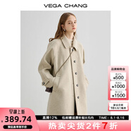 VEGA CHANG毛呢大衣女2025年冬新款大衣小個(gè)子高級感赫本風(fēng)外套 燕麥色 M