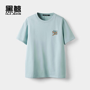 HLA海瀾之家旗下黑鯨短袖T恤男25夏圓領(lǐng)套頭衫短t一款多色
