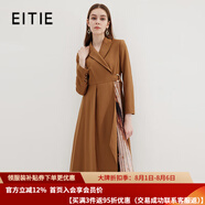 愛(ài)特愛(ài)冬季新款西裝領(lǐng)顯瘦拼接羊毛呢子連衣裙優(yōu)雅氣質(zhì)女裝7207922 深卡其84 2XL 175