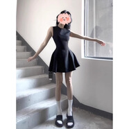 UKUHPK白色波點(diǎn)連衣裙夏女2025法式收腰無(wú)袖吊帶連身裙小個(gè)子蓬蓬裙 黑色無(wú)袖連衣裙 【千金風(fēng)氣質(zhì)連 S 【40/45kg】掐腰/韓系/一整套