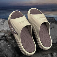 xinyuanheng韓國日本拖鞋男士潮流夏季外穿防滑厚底耐磨情侶居家軟底拖品牌 卡其色-A909 -37 36