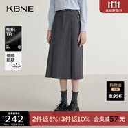 KBNE灰色半身裙小個(gè)子氣質(zhì)半裙春秋新款A(yù)字裙高端百褶裙梭織長裙 灰色 M