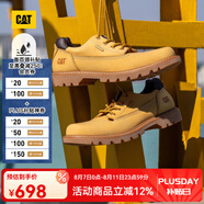 CAT卡特低幫大黃靴休閑皮鞋男士防潑水皮面登山鞋板鞋P111542N3AMC25 黃色 43