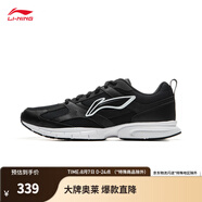 李寧（LI-NING）R037休閑慢跑鞋男鞋夏季透氣柔軟輕便基礎(chǔ)跑鞋運動鞋子 黑色-1 40