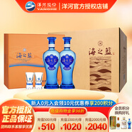 洋河【官方授權(quán)】 海之藍(lán) 綿柔型白酒 藍(lán)色經(jīng)典酒 送禮佳品 42度 480mL 2瓶 *4盒整箱裝