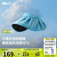 蕉下（beneunder）遮陽(yáng)帽子黑膠貝殼防曬帽女防紫外線(xiàn)大檐太陽(yáng)帽空頂帽BM532霓藍(lán)