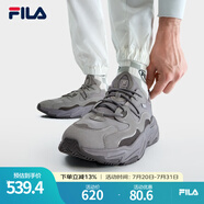 FILA 斐樂官方WAVE男鞋跑步鞋秋季款復(fù)古運(yùn)動(dòng)鞋海浪老爹鞋 合金灰/木炭灰-AC 41