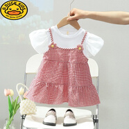 G.DUCKKIDS寶寶公主裙夏季嬰兒裙子2兒童紗裙禮服小童夏裝童裝1歲女童連衣裙 玫紅色 花生 80 cm
