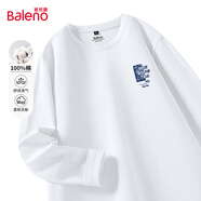 班尼路（Baleno）長(cháng)袖t恤男秋季220G重磅百搭純棉上衣青少年寬松休閑男士打底衫