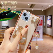 OIMG適用于蘋(píng)果12/6/8/X水鉆iPhone16/7plus手機(jī)殼14/15/13pro蘋(píng)果11硅膠女 小蝴蝶珠【少女粉】星月-水晶指環(huán) 其他型號(hào)下單【備注】聯(lián)系客服發(fā)貨