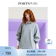PORTSPURE寶姿女裝縫制針織長(zhǎng)袖上衣RP3N001NCC130 SILVER LINING XS