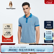 Hush Puppies暇步士男裝夏季休閑純棉短袖POLO衫 065中藍3 XXXL