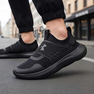 安德瑪（Under Armour）跑步鞋男 緩震舒適輕便透氣低幫休閑運(yùn)動(dòng)鞋子 黑 42