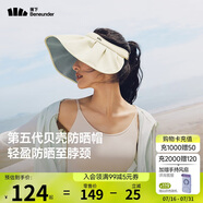 蕉下（beneunder）遮陽帽子防曬帽女防紫外線太陽帽貝殼空頂帽便攜TS550白