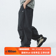 NOTHOMMEBLUE藍(lán)岐春裝新款工裝機(jī)能風(fēng)可調(diào)節(jié)束腳降落傘長(zhǎng)褲男 黑色 XL