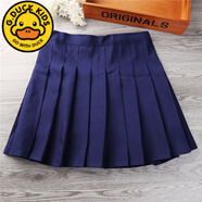 G.duck女童百褶裙半身裙2023秋冬韓版親子裝兒童季新款中大童JK短裙毛呢 藏藍色 短裙 170 cm